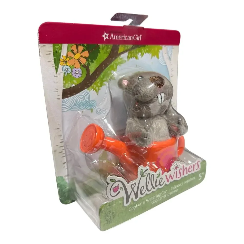 American Girl WellieWishers Gopher Watering Can Set Plush Animal Pet Norman New
